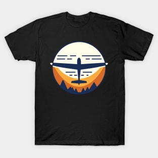 Glider Sailplane Biplane aerial floating soaring T-Shirt